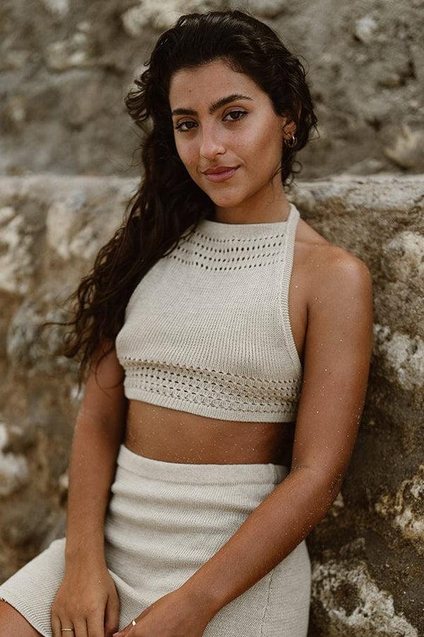 Lost In Paradise Gwyn Knit Top Cream