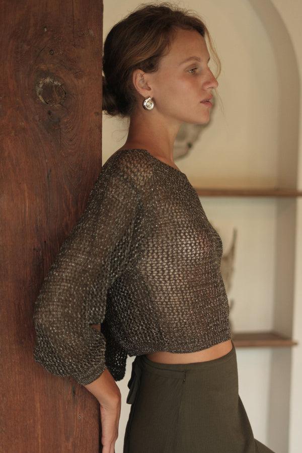 Lost In Paradise Hazel Knit Top Green