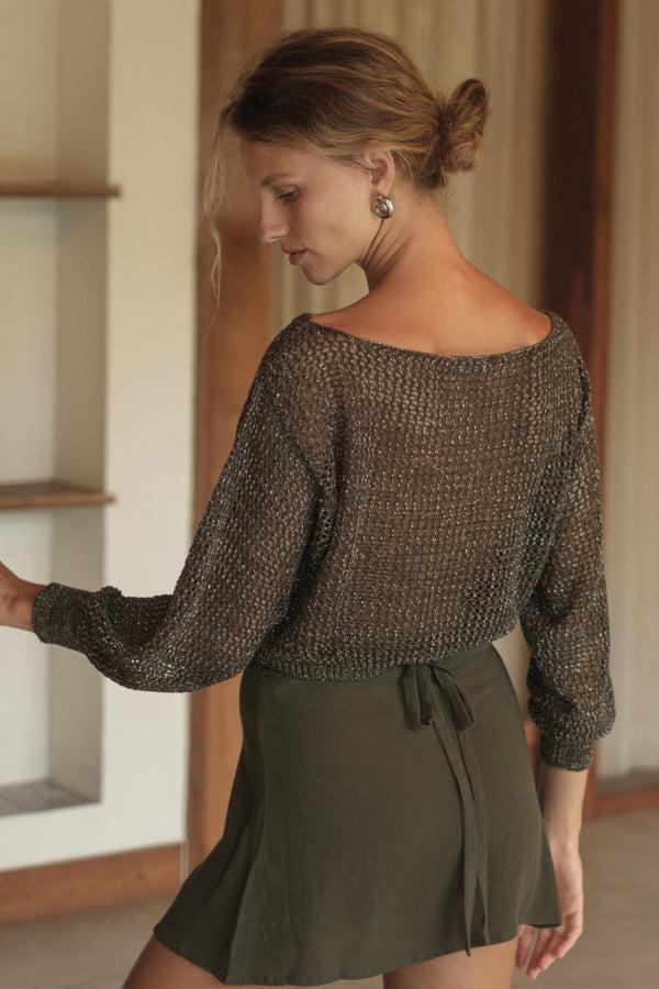 Lost In Paradise Hazel Knit Top Green