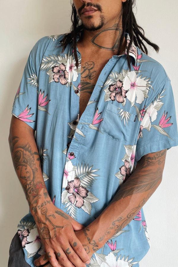 Lost In Paradise Hibiscus Shirt Blue