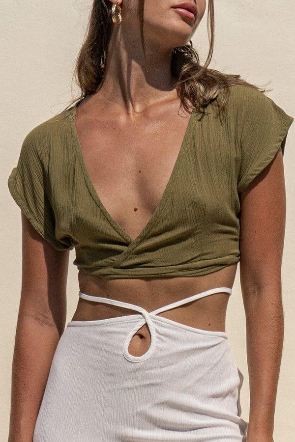 lost in paradise Iris Top Green