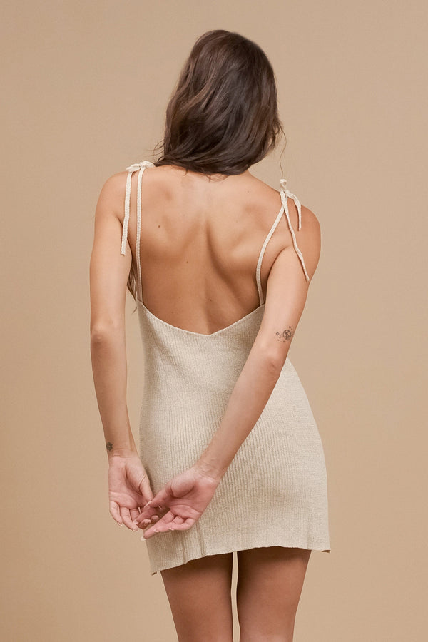 Lost In Paradise Laura Knit Dress Cream
