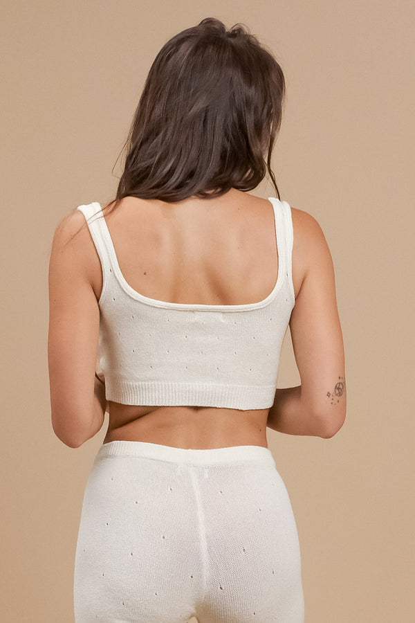 Lost In Paradise Lilo Knit Top White