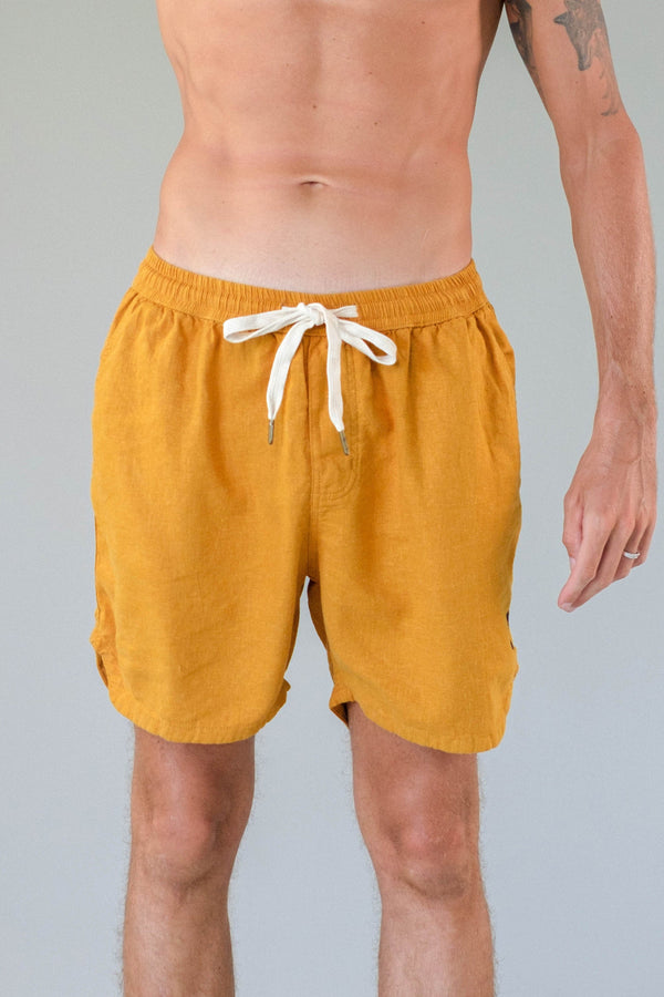 lost in paradise Linen 22 Short Yellow