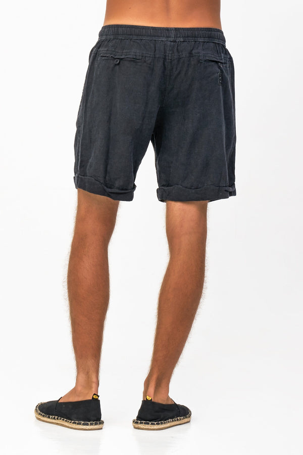 Lost In Paradise Linen Short Black