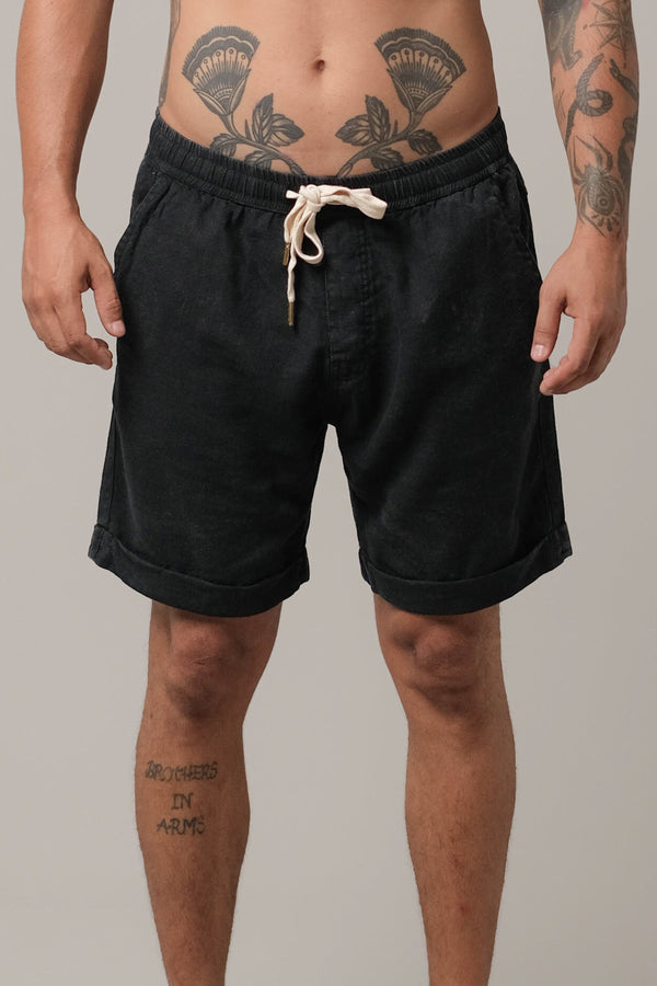 Lost In Paradise Linen Short Black