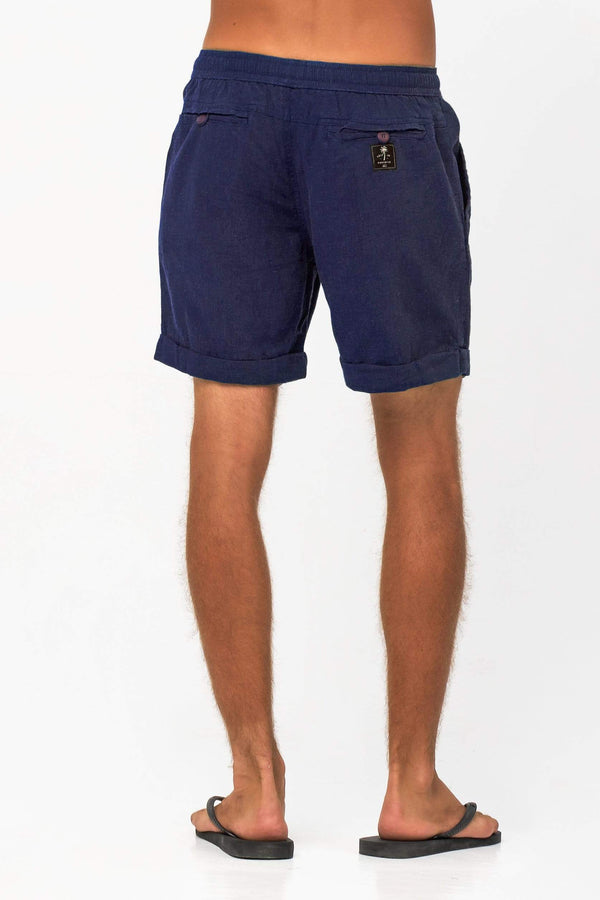 Lost In Paradise Linen Short Blue
