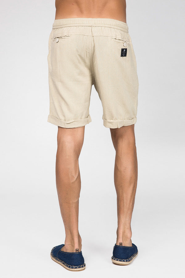 Lost In Paradise Linen Short Cream