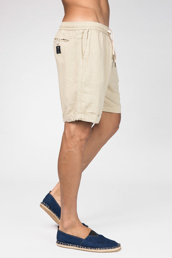 Lost In Paradise Linen Short Cream