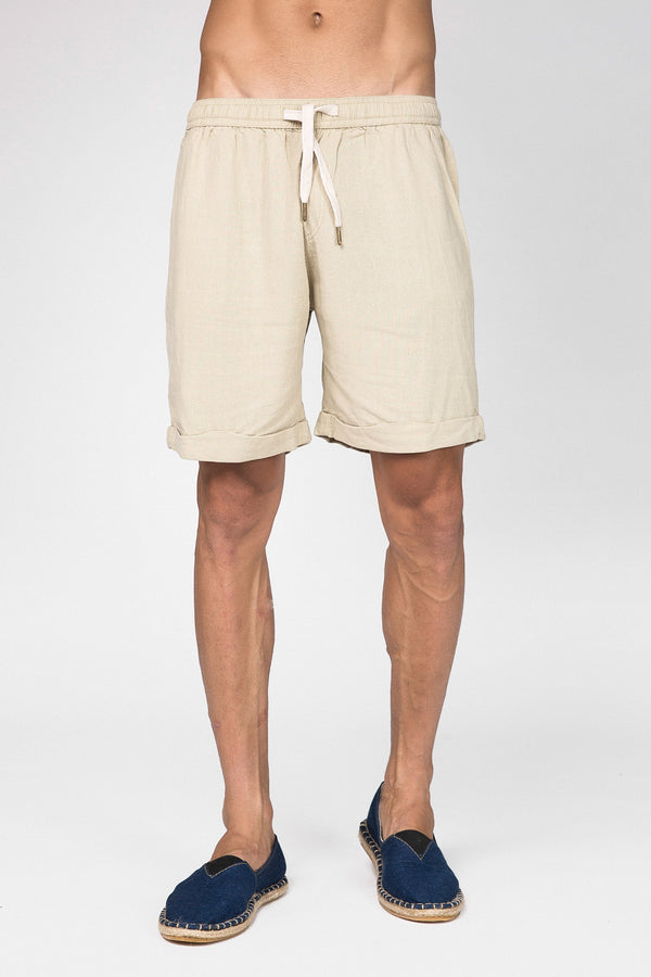 lost in paradise Linen Short Cream