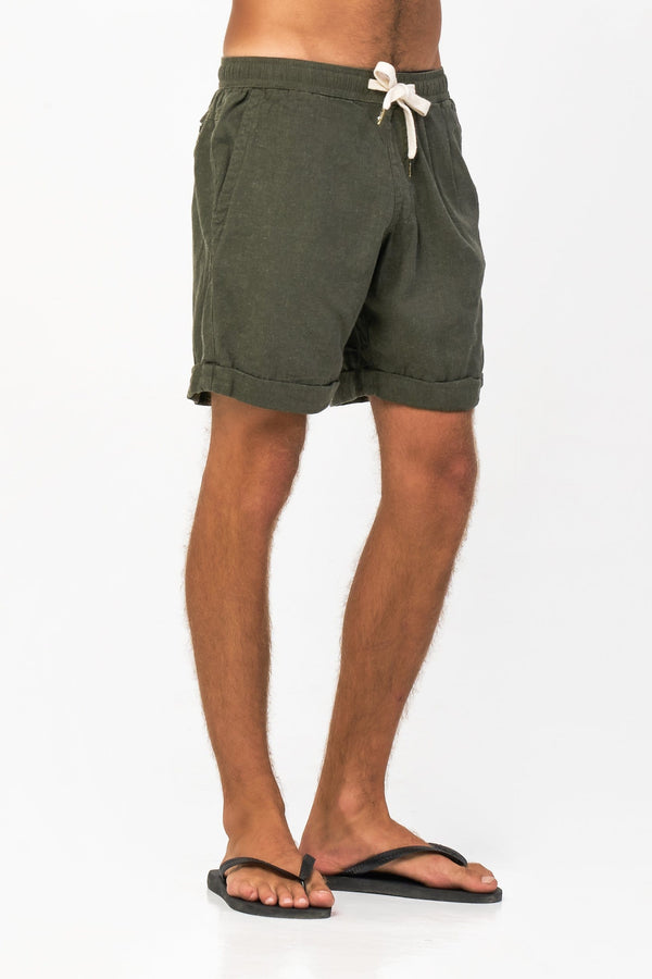 Lost In Paradise Linen Short Green