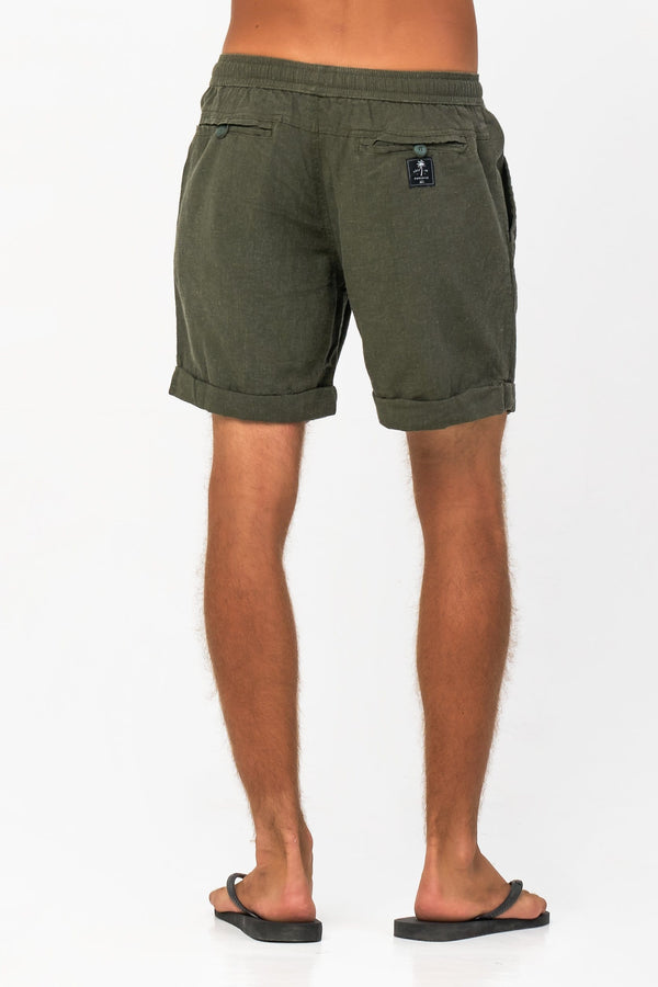 Lost In Paradise Linen Short Green