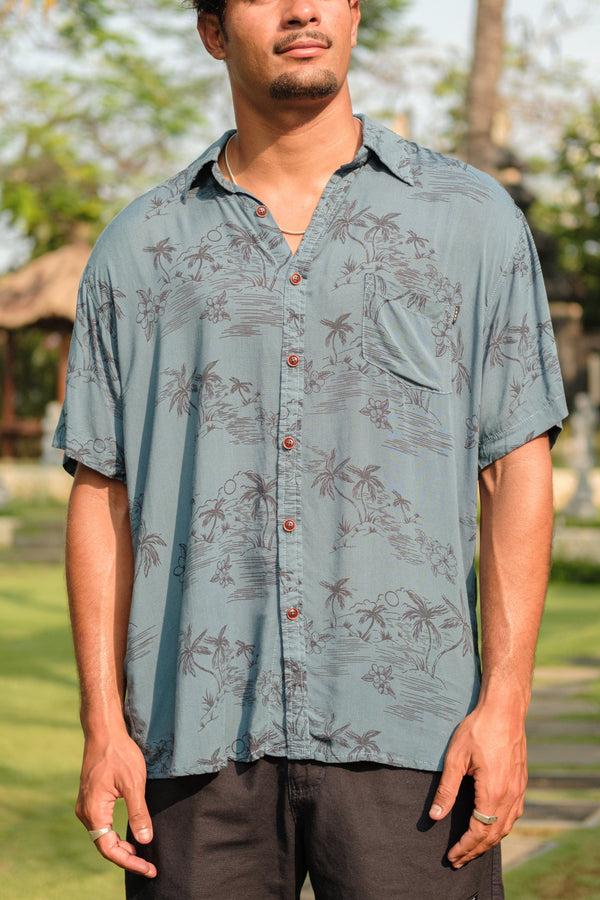 lost in paradise Ments Shirt Blue