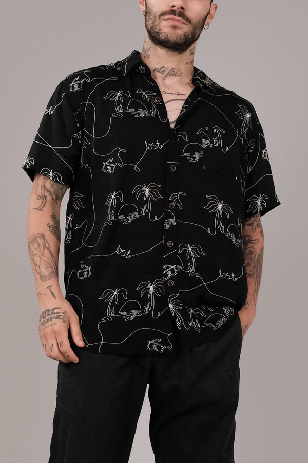 lost in paradise Paradise Line Shirt Black