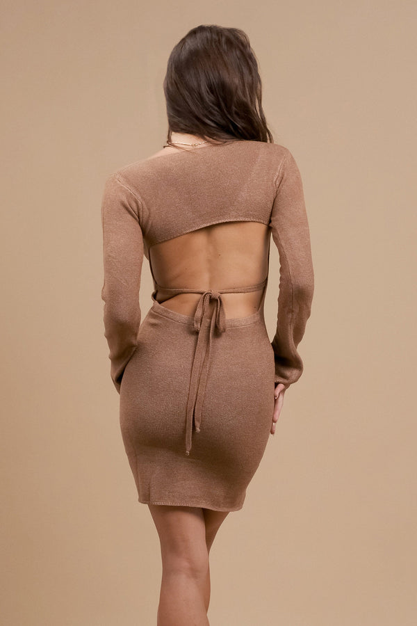 Lost In Paradise Rochelle Knit Dress Brown