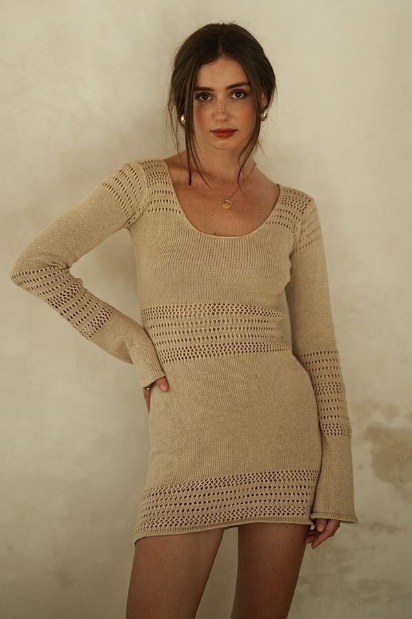 Lost In Paradise Sharon Knit Dress Cream