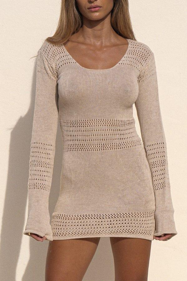 lost in paradise Sharon Knit Dress Cream