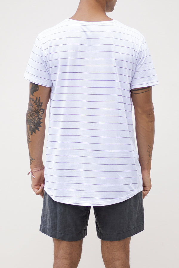 Lost In Paradise Side Stripe Tee White