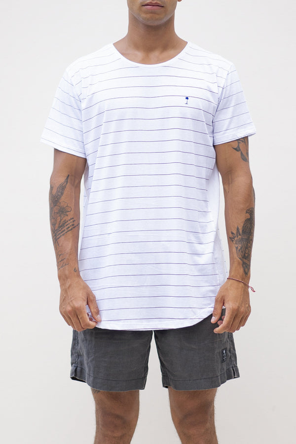 lost in paradise Side Stripe Tee White