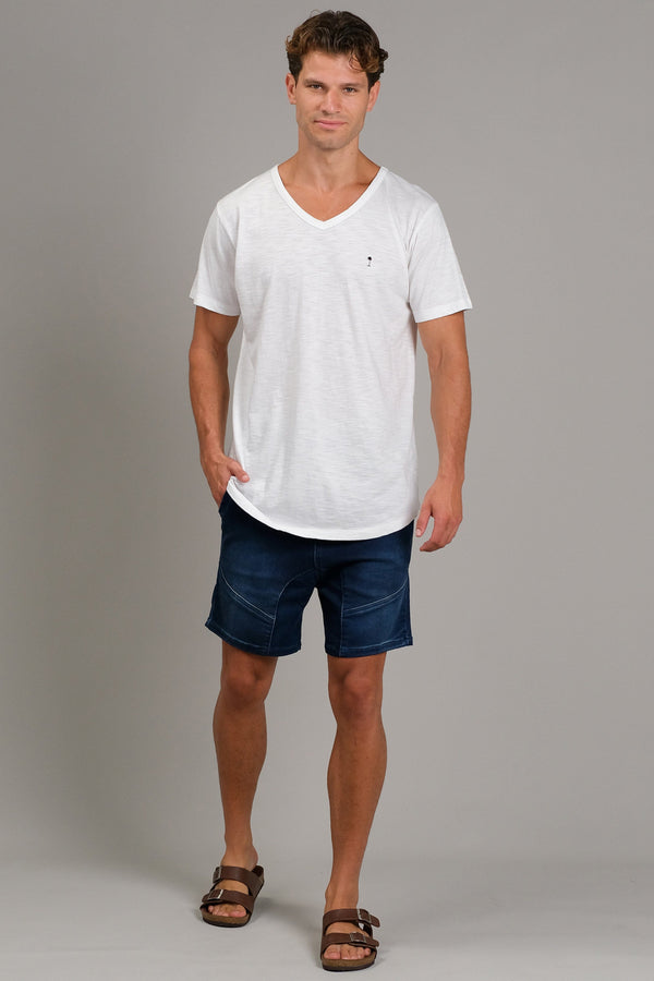 Lost In Paradise Slub V Tee White