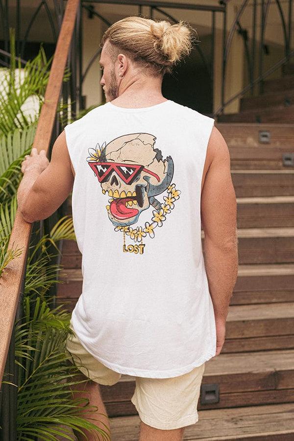 lost in paradise Sm Hawaii Skull White