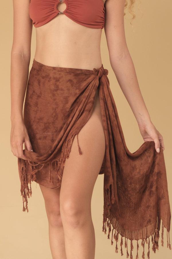 lost in paradise Smoke Tie Dye Sarong Chocolate