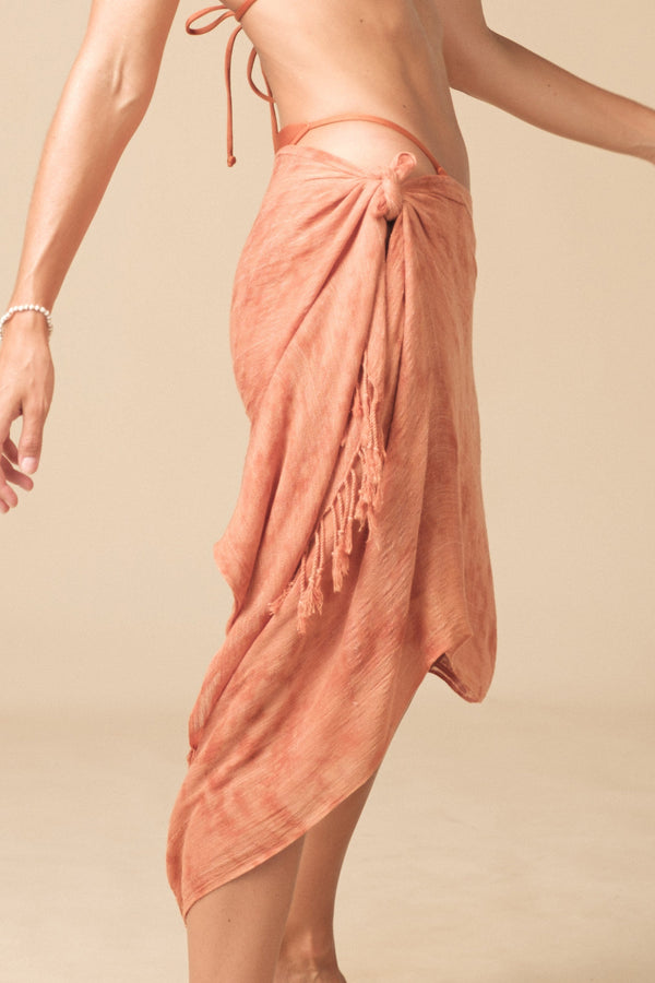 Lost In Paradise Smoke Tie Dye Sarong Orange