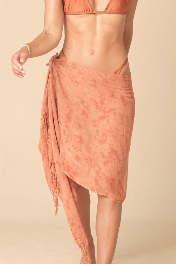 lost in paradise Smoke Tie Dye Sarong Orange