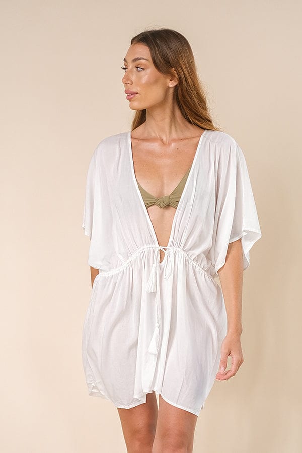 lost in paradise Tala Kaftan Dress White