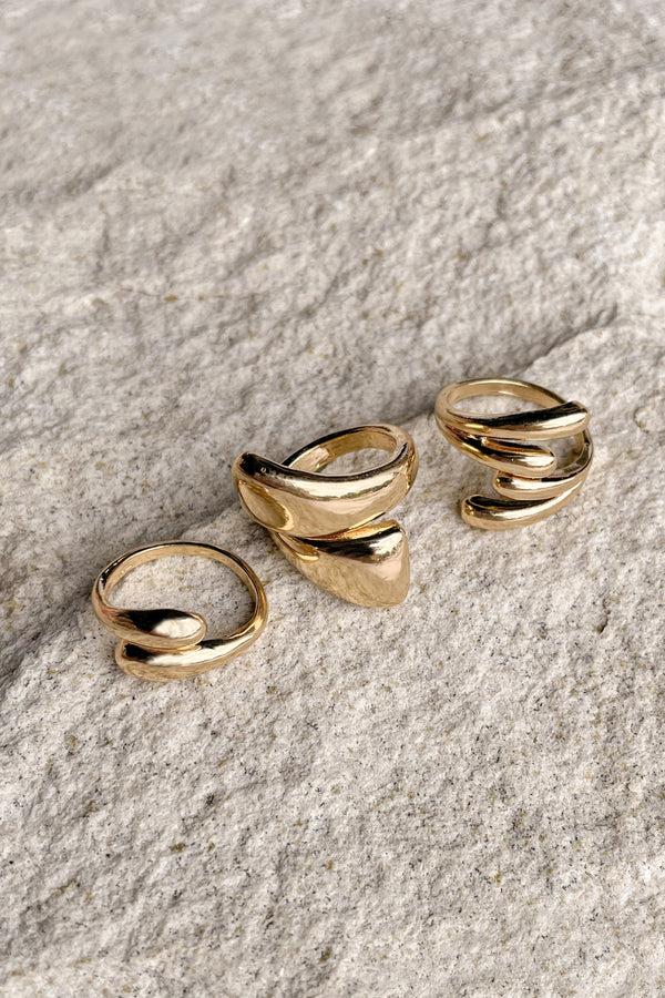 lost in paradise Tiyara Ring Set Gold