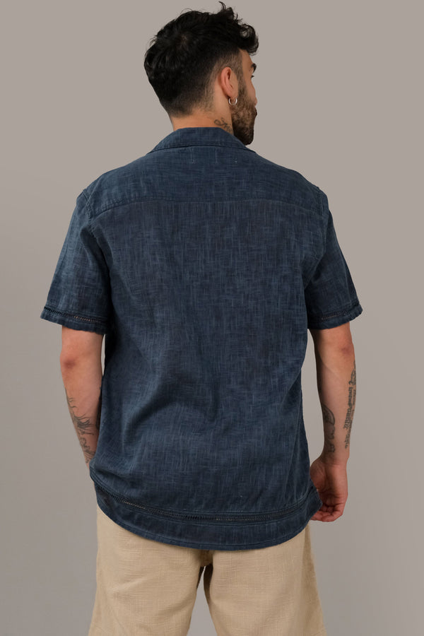 Lost In Paradise Trim Shirt Blue