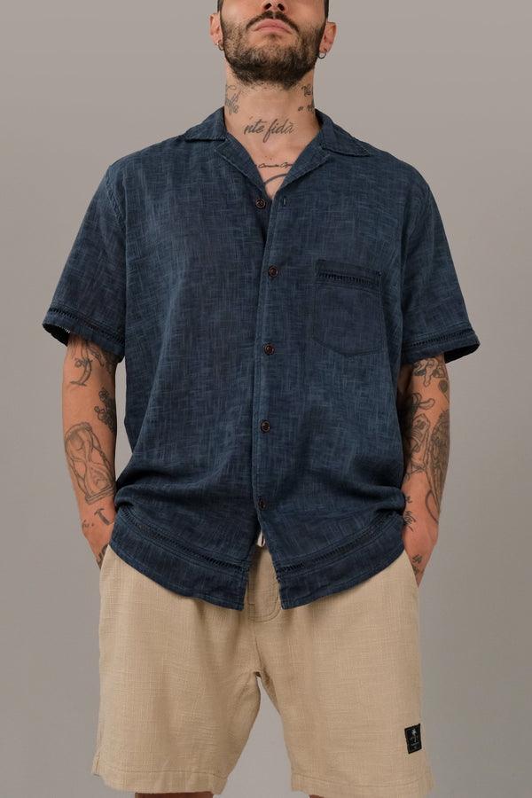 lost in paradise Trim Shirt Blue