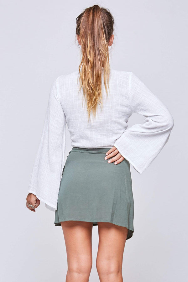 Lost In Paradise Wrap Skirt Green