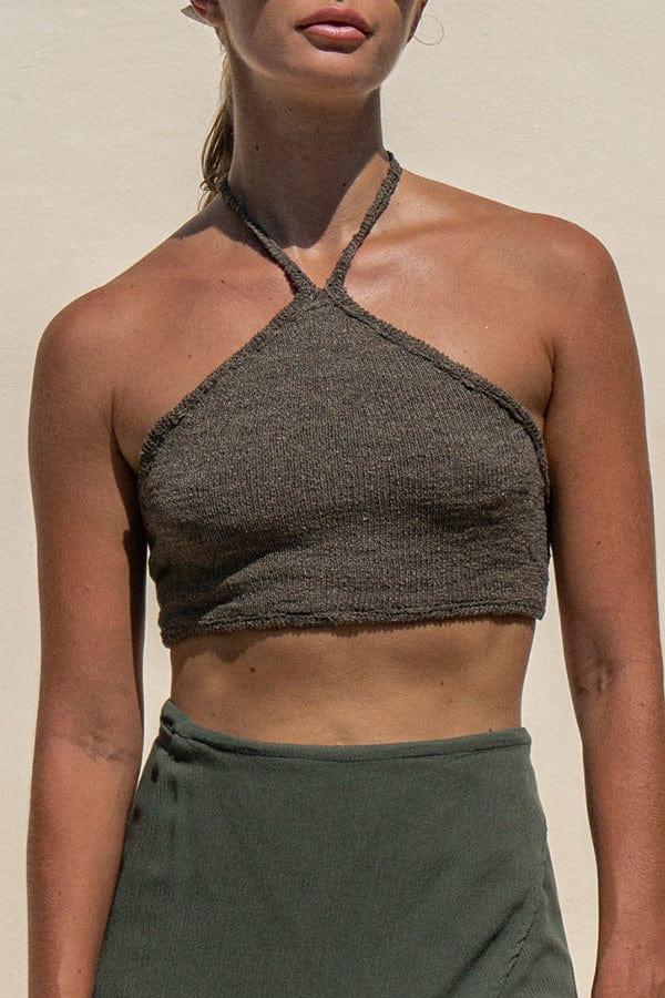 lost in paradise Yola Knit Top Green