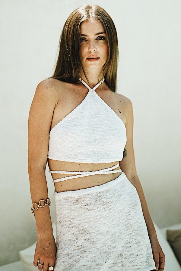 Lost In Paradise Yola Knit Top White