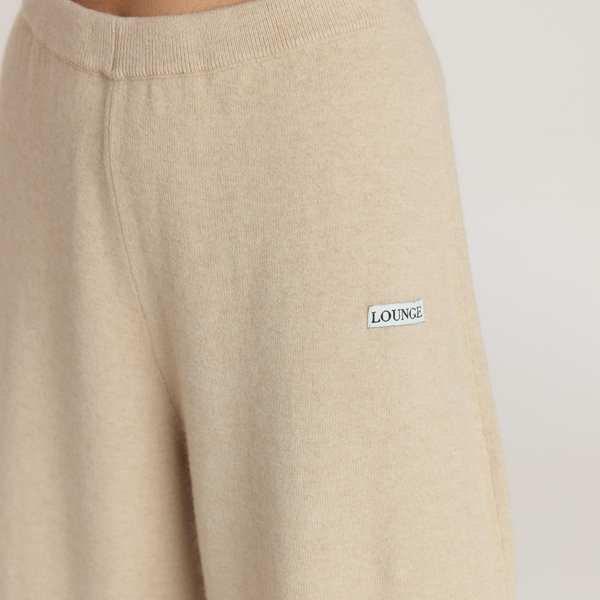Lounge Underwear Barrel Leg Knitted Joggers - Oatmeal Marl