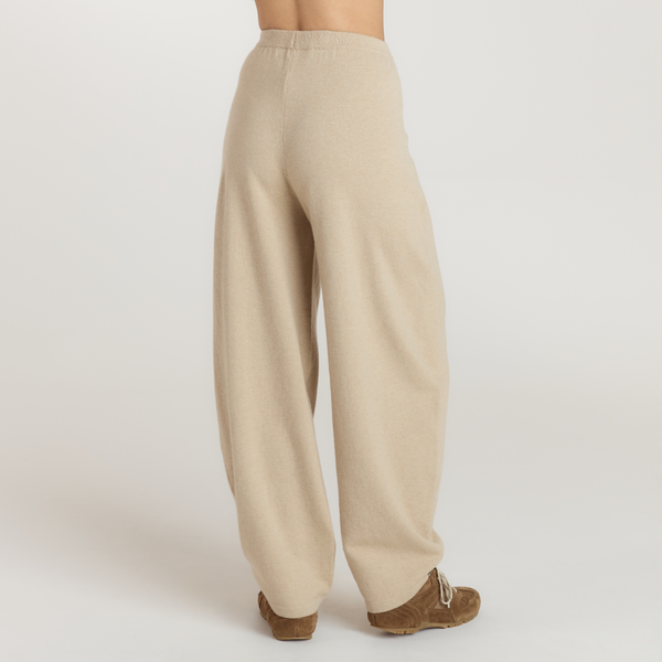lounge underwear Barrel Leg Knitted Joggers - Oatmeal Marl