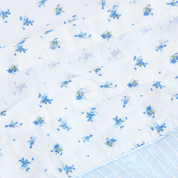 Lounge Underwear Bloom & Stripe Reversible Duvet Cover - Blue Floral Print