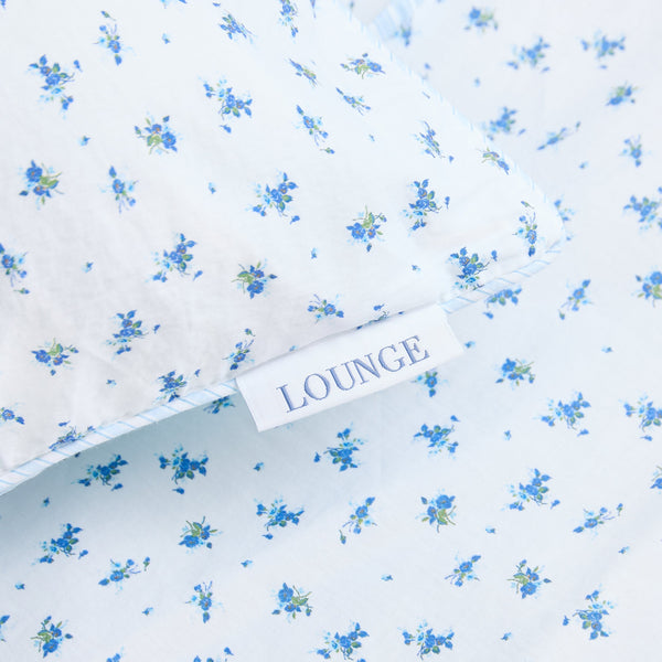 Lounge Underwear Bloom & Stripe Reversible Duvet Cover - Blue Floral Print