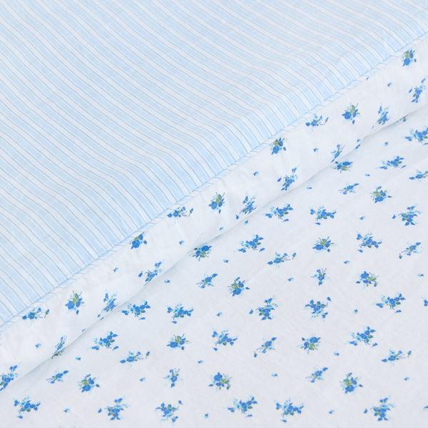 lounge underwear Bloom & Stripe Reversible Duvet Cover - Blue Floral Print