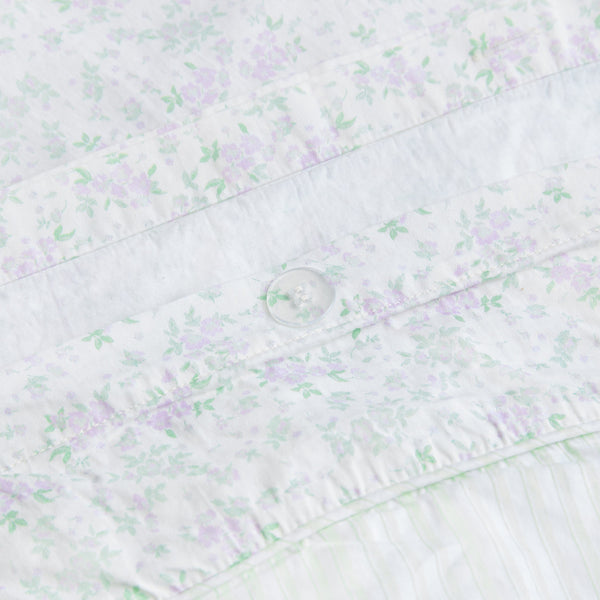 Lounge Underwear Bloom & Stripe Reversible Duvet Cover - Sage Floral Print
