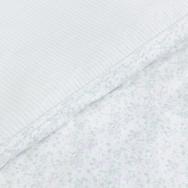lounge underwear Bloom & Stripe Reversible Duvet Cover - Sage Floral Print