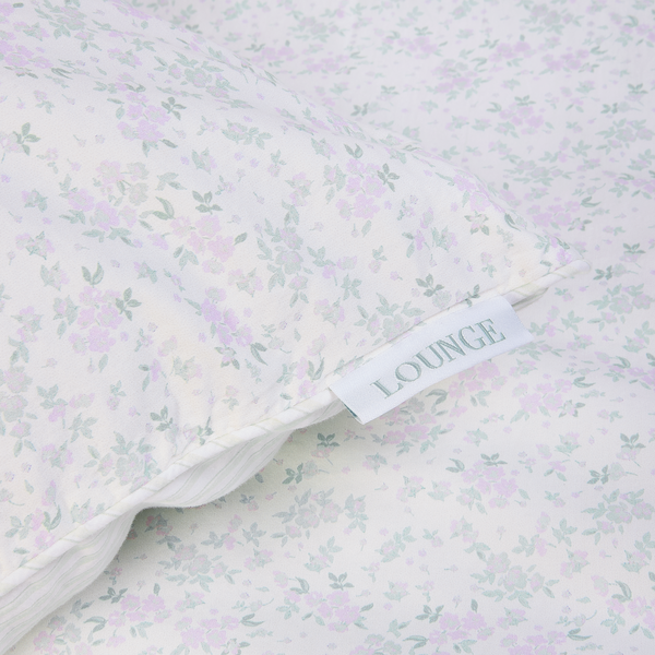 Lounge Underwear Bloom & Stripe Reversible Pillowcases (2-Pack) - Sage Floral Print