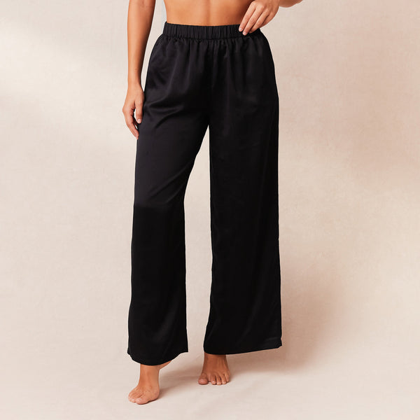 Lounge Underwear Classic Satin Pyjama Bottoms - Black
