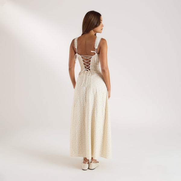 lounge underwear Corset Back Maxi Dress - Peach Floral