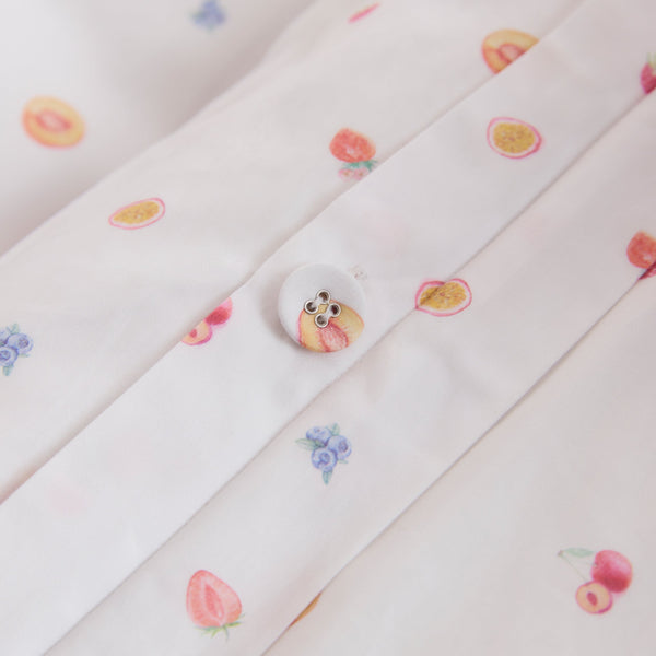 Lounge Underwear Frill Edge Duvet Cover - White Fruits