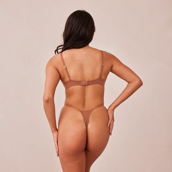 lounge underwear Light Non-Wired Plunge T-Shirt Bra - Mocha