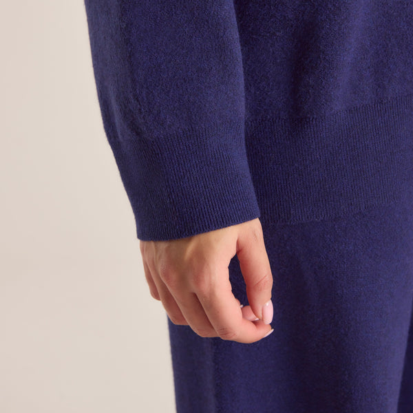 Lounge Underwear Logo Knitted Crew Neck Jumper - Navy