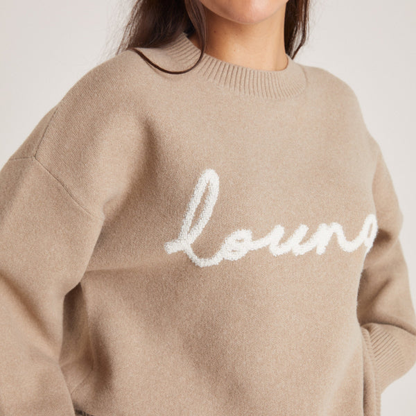 Lounge Underwear Lounge Knitted Crew Neck Jumper - Bread