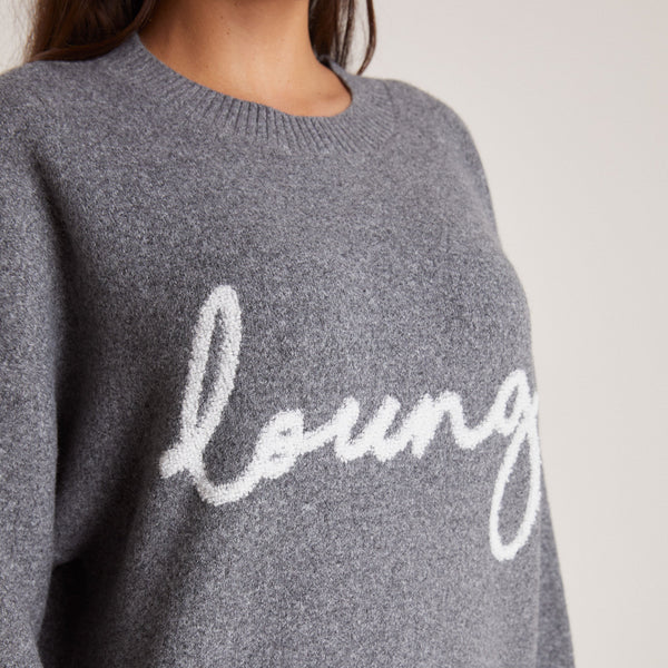Lounge Underwear Lounge Knitted Crew Neck Jumper - Grey